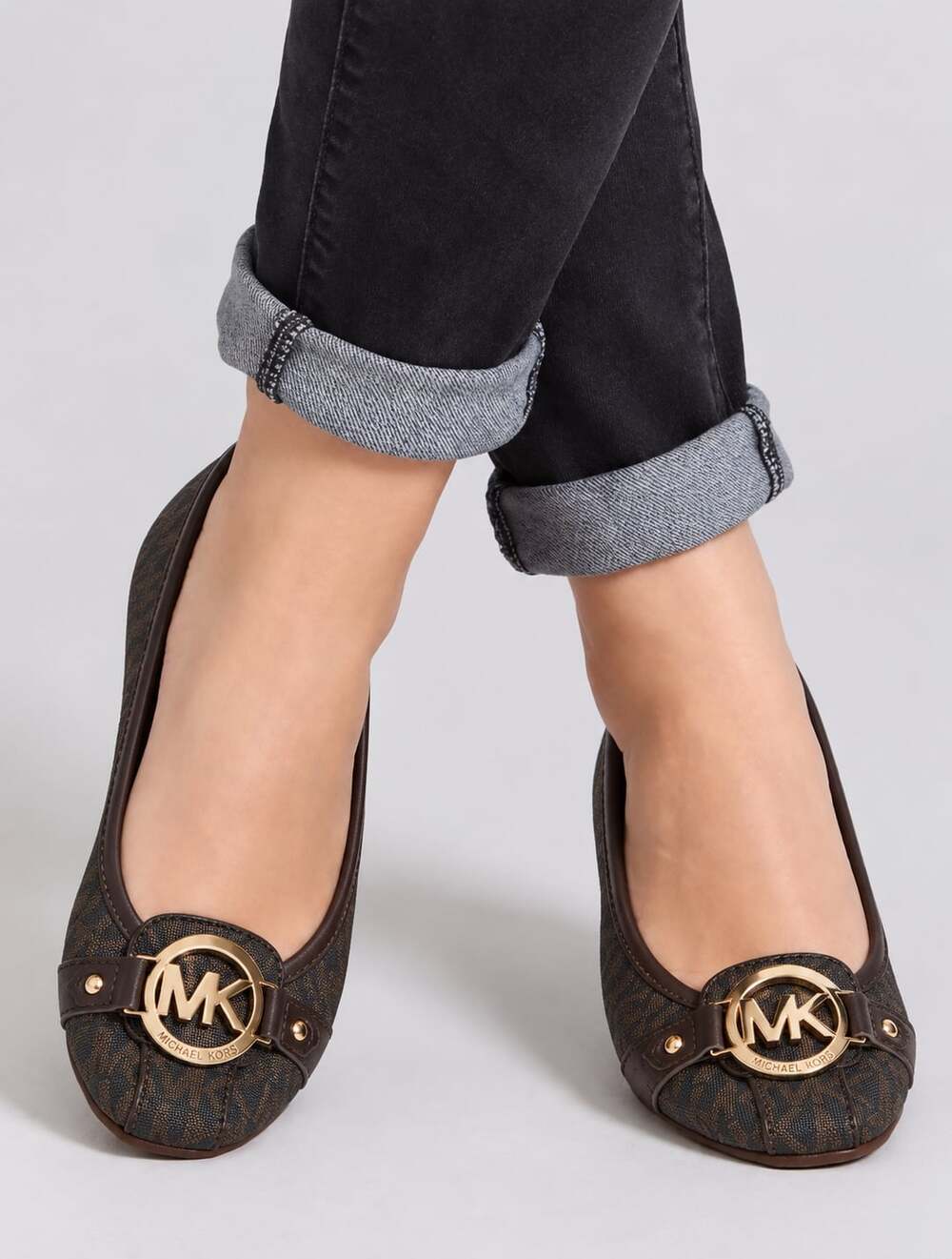 Michael Kors Fulton Moccasin Brown Signature Logo Flats Size 9 M